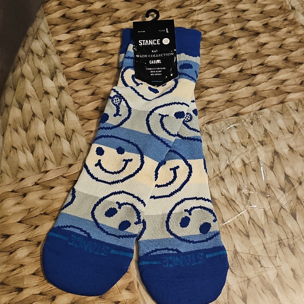 Stance Blue and Cream Smiley Socks